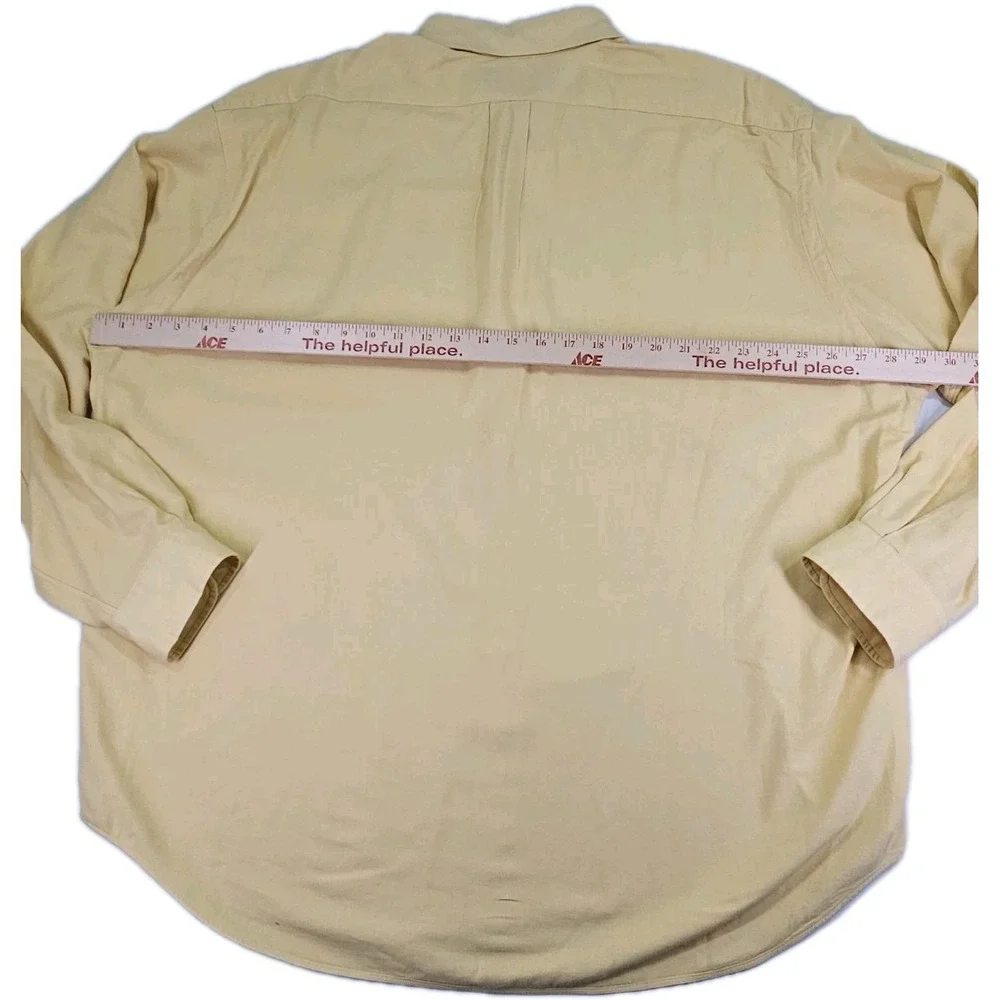 Vintage Polo Ralph‎ Lauren Mens Yellow Blake 20% Wool XXL Chore Button Up Shirt